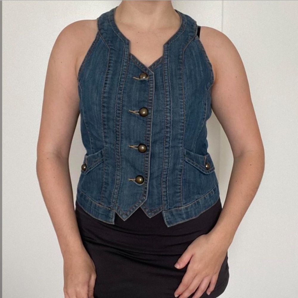 Denim Vest Top